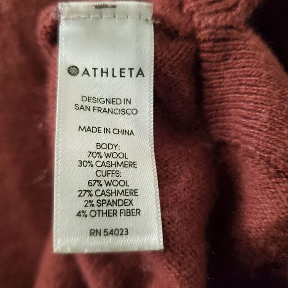 ATHLETA Women's High Low Sweater  Wool Cashmere Blend Size XS Mauve Pink - Picture 5 of 5